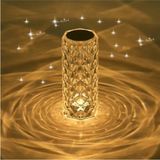 Renkli Kristal LED Kumandalı ve Dokunmatik Masa Lambası, Şık ve Modern Tasarım - Açık Beyaz - Gri - Seçenek 1