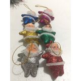 Renkli Küçük Noel Baba 6 Parça Yılbaşı Ağacı Ağaç Süsü Süsleri