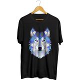 Renkli Kurt Baskılı Unisex Tişört - Siyah - M