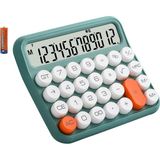 Renkli LCD Ekranlı 27 Tuş Mekanik Klavye Görünümlü Hesap Makinesi Yeşil - Seçenek 1 - Ahşap