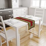 Renkli Limon Desenli Runner-TR123, 140x45cm (İnce Keten, Uluslararası Yıkama Ve Solmama Sertifikası)
