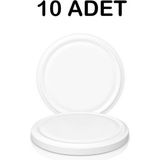 Renkli Metal 10 Adet Kavanoz Kapağı 82MM - Beyaz - 1000 ml
