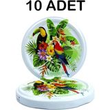 Renkli Metal 10 Adet Kavanoz Kapağı 82MM - Yeşil - 1000 ml
