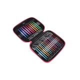Renkli Metal Örgü Şiş Seti – 13 Boy Şiş Ucu Set - Taşıma Çantalı - Profesyonel Örgü - Renkli Örgü Şiş Ucu