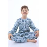 Renklı Mini Arabalar Desenli Erkek Çocuk Fitilli Pijama Takımı