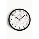 Renkli Noktalar Modern Duvar Saati - 30cm - Önü Camlı Siyah Kasa - Sessiz Mekanizma, JH0843S30SKP