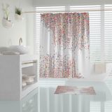 Renkli Noktalı Banyo Duş Perdesi-Tek Kanat Banyo Perdesi, 180x200cm Küvet Perdesi