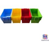 Renkli Oyuncak Kutusu - Saklama Kutusu - 32 Adet - Mavi - Sarı - Yeşil - Kırmızı