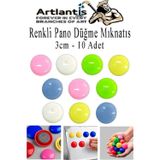 Renkli Pano Düğme Mıknatısı 10 lu 1 Paket Manyetik Yuvarlak Mıknatıs Buzdolabı Renkli Plastik Kaplı Dekarasyon Hobi Etki