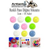 Renkli Pano Düğme Mıknatısı 10 Lu 1 Paket Manyetik Yuvarlak Mıknatıs Buzdolabı Renkli Plastik Kaplı Dekarasyon Hobi Etkinlik