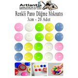 Renkli Pano Düğme Mıknatısı 20 li 1 Paket Manyetik Yuvarlak Mıknatıs Buzdolabı Renkli Plastik Kaplı Dekarasyon Hobi Etkinlik