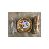 Renkli Parti Gold Altın Tabak Bardak Çatal Set Plastik 25 Kişilik
