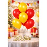 Renkli Party Metalik Sarı Kırmızı Parlak 20 Adet (10+10) Balon Doğum Günü Kutlama Süs ve Malzemesi