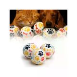 Renkli Pati Desenli Orta Boy Tenis Topu - 6.5 Cm, Dayanıklı, Diş Dostu