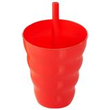 Renkli Pipetli Bardak Eğitici Damıtmaz Akıtmaz Plastik Fonksiyonel Pipetli Suluk Matara Pratik Portatif BPA FREE SLES FREE 300ml (Kırmızı, 1)