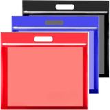 Renkli Plastik Fermuarlı Proje Dosyası 25X35 cm 3 Adet Tutmaçlı 28X38 cm Resim ve Proje Ödev Do - Çok Renkli