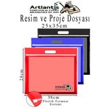 Renkli Plastik Fermuarlı Proje Dosyası 25X35 Cm 3 Adet Tutmaçlı 28X38 Cm Resim Ve Proje Ödev Dosyası El Tutmalı