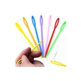 Renkli Plastik Yün İğnesi 9 Cm 10 Adet Plastik Dikiş İğnesi Plastik Örgü Dikme İplik İğne Dokuma İğnesi