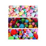 Renkli Pon Pon 10 20 30 Mm 255 Li 1 Paket Pastel Metalik Ve Ana Renkler Peluş Ponpon Tüylü Ponpon Okul Öncesi Kreş Elişi