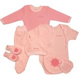 Renkli Puset 7'li Penye Hastane Çıkışı Takım Love - 0 - 3 Ay - Pembe