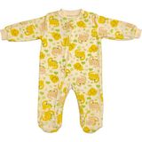 Renkli Puset Kadife Bebek Tulum Hayvanlar - 0 - 3 Ay - Sarı