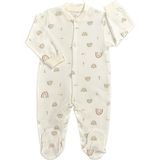 Renkli Puset Unisex Bebek Penye Tulum Gökkuşağı - 0 - 3 Ay - Ekru