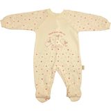 Renkli Puset Unisex Bebek Penye Tulum Puanlı Kuzu - 0 - 3 Ay - Pembe