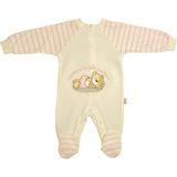 Renkli Puset Unisex Bebek Penye Tulum Welcome Ayı - 6 - 9 Ay - Pembe