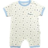 Renkli Puset Unisex Bebek Yazlık Penye Tulum Puanlı - 0 - 3 Ay - Mavi