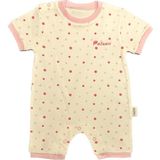 Renkli Puset Unisex Bebek Yazlık Penye Tulum Puanlı - 3-6 Ay - Pembe