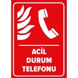 Renkli Reklam Acil Durum Telefon Levhası (Sac Malzeme) - 35 x 50 Cm