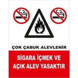 Renkli Reklam Çok Çabuk Alevlenir Levhası (Sac Malzeme) - 25 x 35 Cm