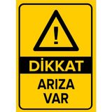Renkli Reklam Dikkat Arıza Var Levhası (Sac Malzeme) - 50 x 70 Cm