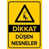 Renkli Reklam Dikkat Düşen Nesneler Levhası (Sac Malzeme) - 50 x 70 Cm