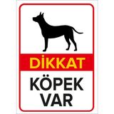 Renkli Reklam Dikkat Köpek Var Levhasi Levhası (Sac Malzeme) - 25 x 35 Cm