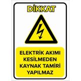 Renkli Reklam Elektrik Akımı Kesilmeden Kaynak Tamiri Yapılmaz Levhası (Sac Malzeme) - 25 x 35 Cm