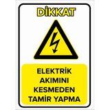 Renkli Reklam Elektrik Akımını Kesmeden Tamir Yapma Levhası (Sac Malzeme) - 50 x 70 Cm