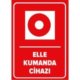 Renkli Reklam Elle Kumanda Cihazı Levhası (Sac Malzeme) - 35 x 50 Cm