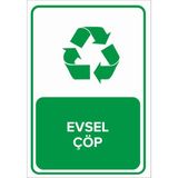 Renkli Reklam Evsel Çöp Levhası (Sac Malzeme) - 35 x 50 Cm