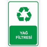 Renkli Reklam Geri Dönüşüm Yağ Filtresi Levhası (Sac Malzeme) - 35 x 50 Cm