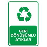Renkli Reklam Geri Dönüşümlü Atıklar Levhası (Sac Malzeme) - 35 x 50 Cm