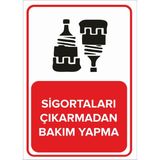Renkli Reklam Sigortaları Çıkarmadan Bakım Yapma Levhası (Sac Malzeme) - 50 x 70 Cm