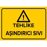 Renkli Reklam Tehlike Aşındırcı Sıvı Levhası (Sac Malzeme) - 35 x 50 Cm