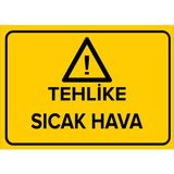 Renkli Reklam Tehlike Sıcak Hava Levhası (Sac Malzeme) - 50 x 70 Cm