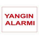 Renkli Reklam Yangın Alarmı Levhası (Sac Malzeme) - 35 x 50 Cm