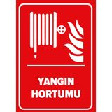 Renkli Reklam Yangın Hortumu Levhası (Sac Malzeme) - 25 x 35 Cm