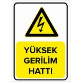 Renkli Reklam Yüksek Gerilim Hattı Levhası (Sac Malzeme) - 35 x 50 Cm