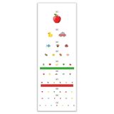 Renkli Resimli Çocuk Göz Eşeli, Snellen Göz Testi Tablosu, MDF, 70x25 cm