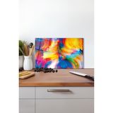 Renkli Rüya Cam Kesme Tahtası, Silikon Ayaklı, Isıya Kırılmaya Dayanıklı, Sunum Kesim Tablası - 23 x 35 cm