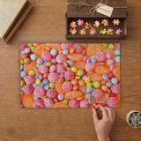 Renkli Şekerler Tasarımı 240 Parça Ahşap Puzzle Ahşap Kutuda MP03406